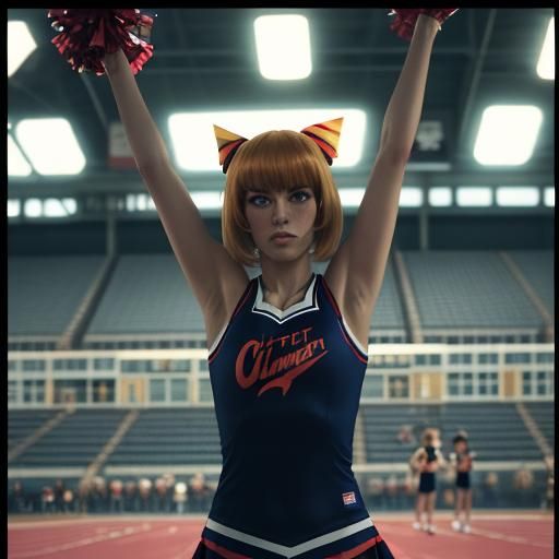 Humiliated Cheerleader in Cinematic Film Still