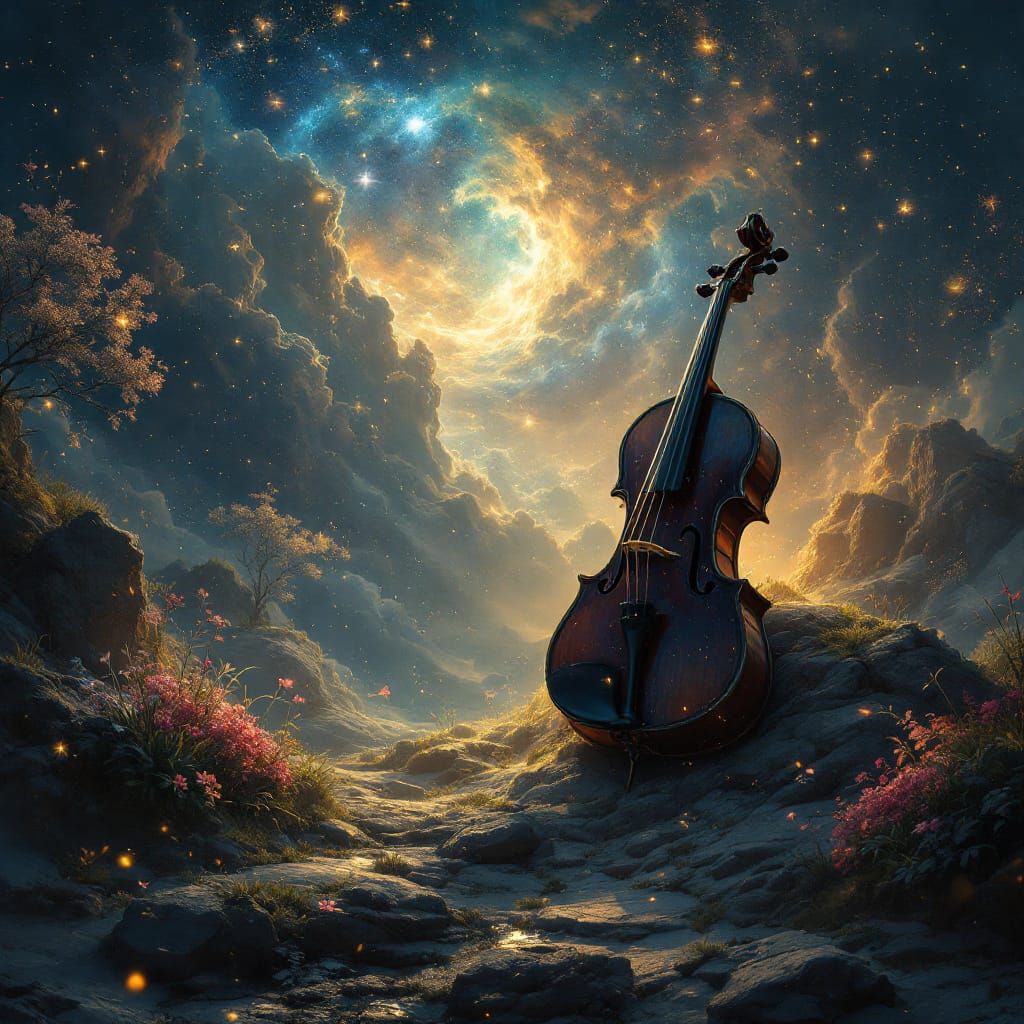 Cello Music Creates Constellations in Night Sky
