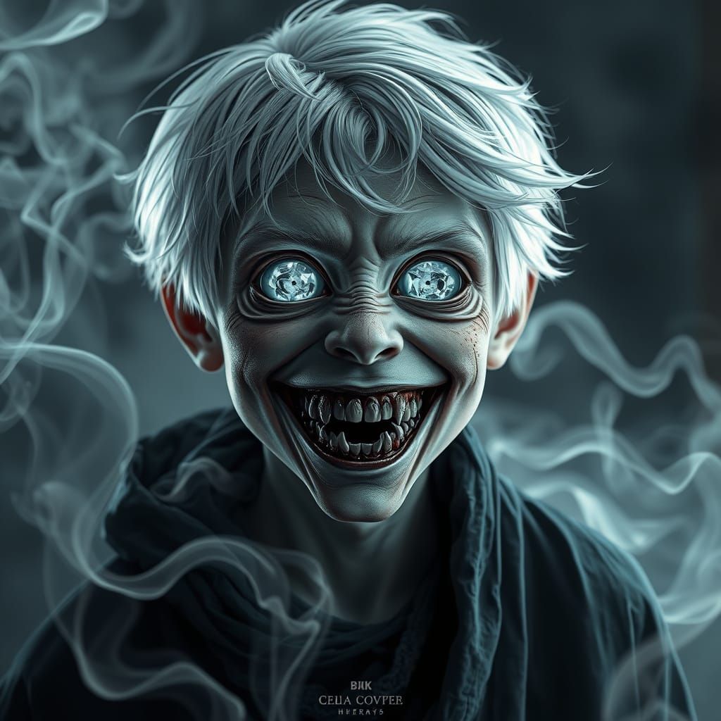 Ethereal Ghost Boy Unravels in a Vortex of Silvery Smoke