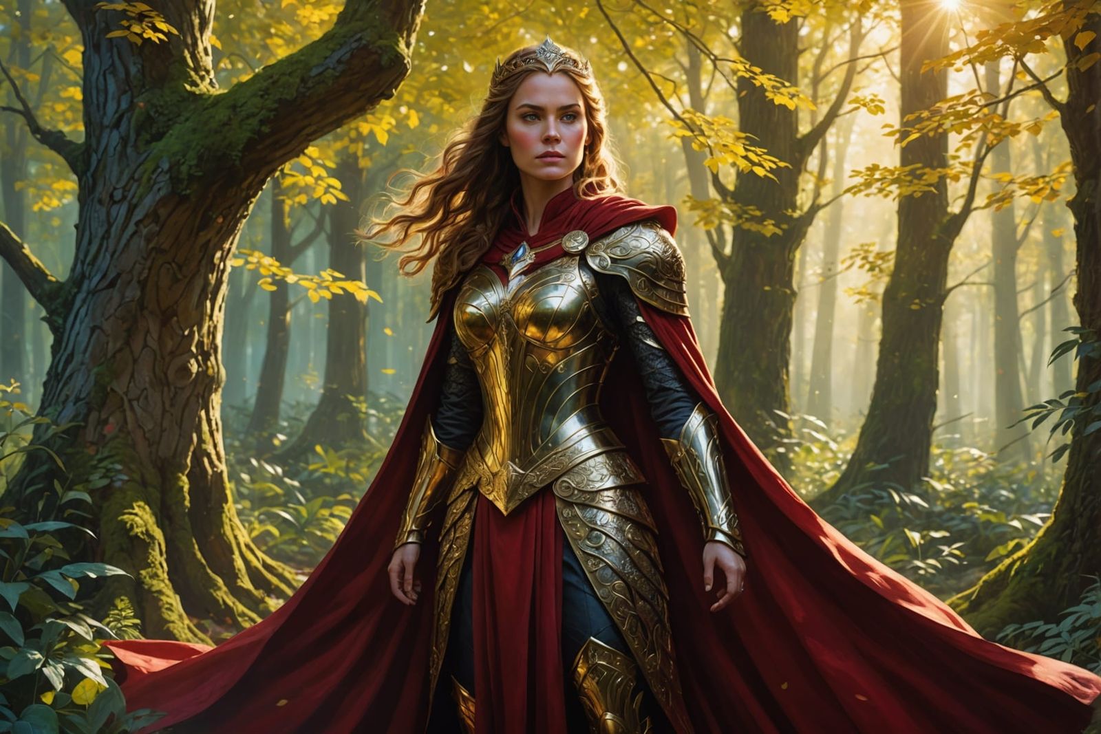 Warrior Princess in Enchanted Forest Portrait