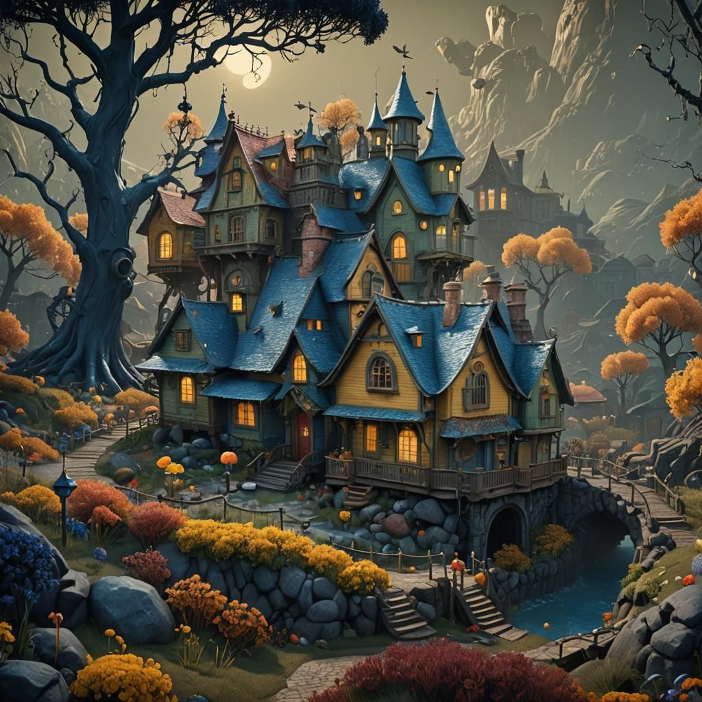 Fantastical Detailed House in Deep Color