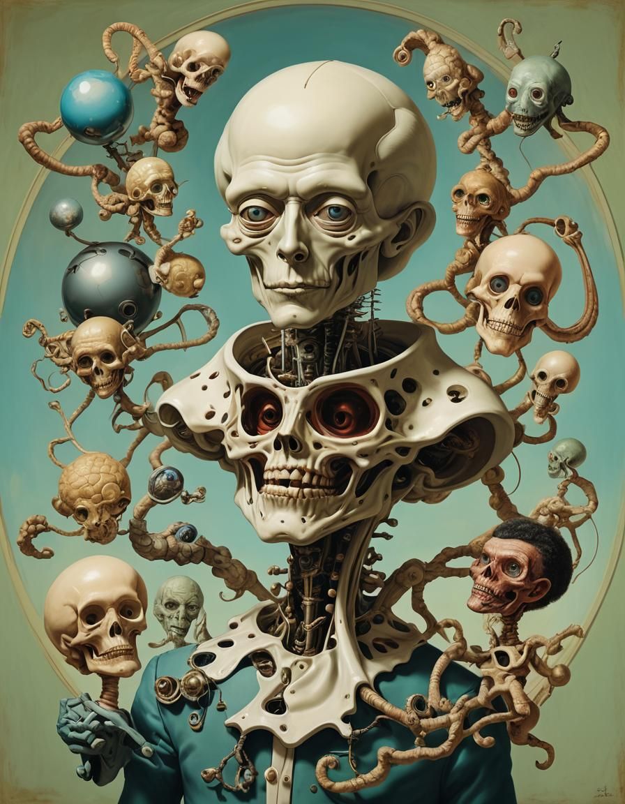 Surreal Anatomy: Dystopian Pop Art with Alien Elements