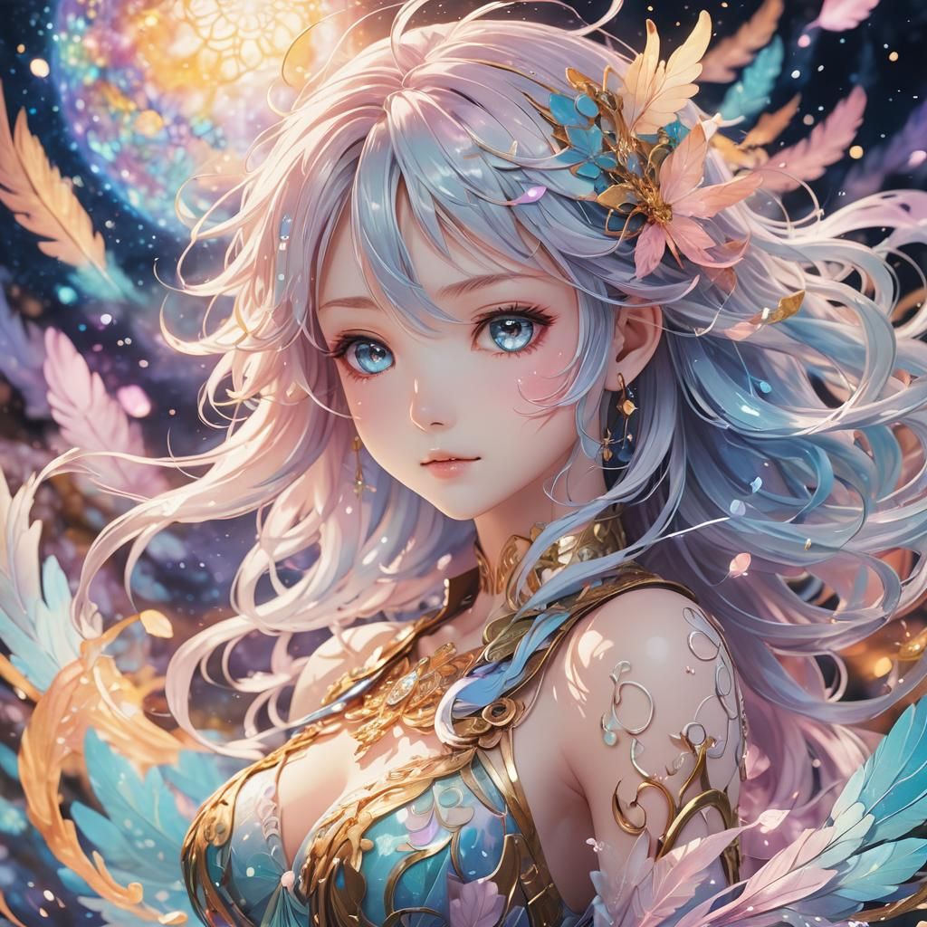 Mystical Anime Being in Dreamlike Atmosphere