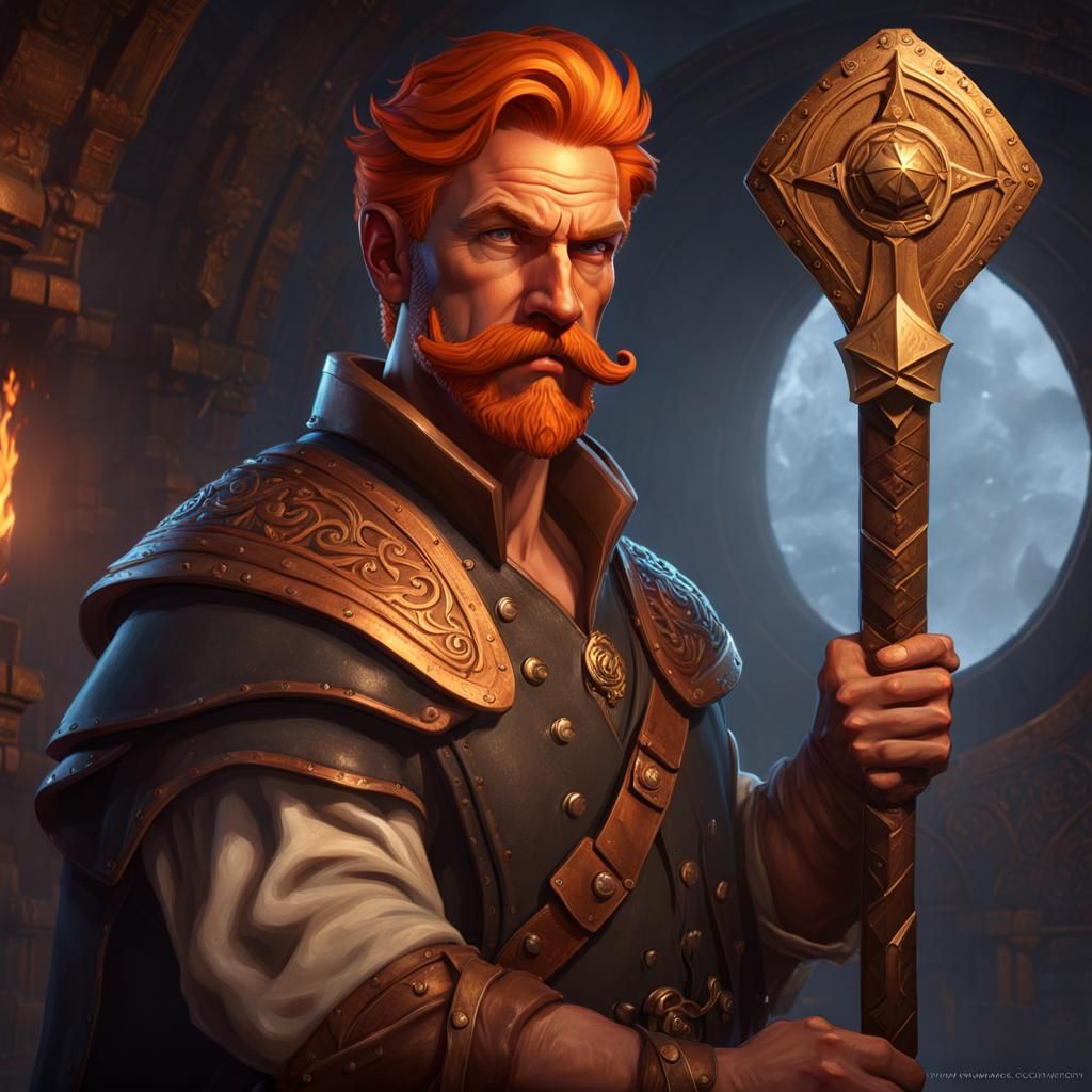 Fantasy Cleric Portrait in Dark Fantasy Style