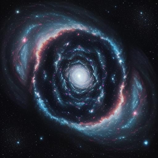 Galactic Portal: Letter D in Surreal Impasto Style