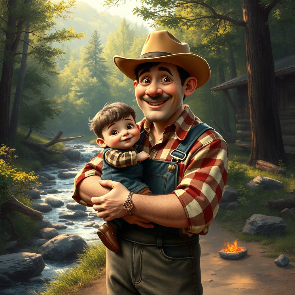 Li'l Abner and Happy Shmoo in Appalachian Forest