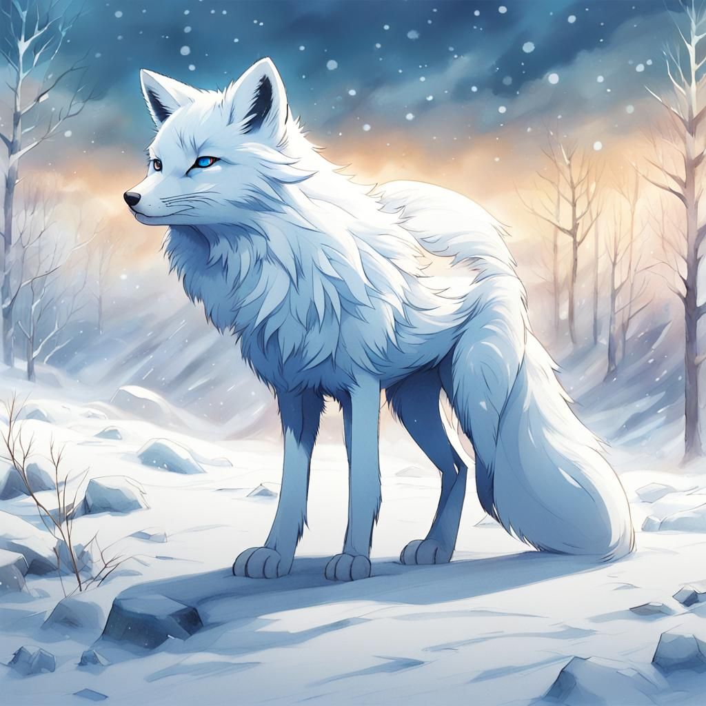 Barren Winter Landscape in Anime Art Style