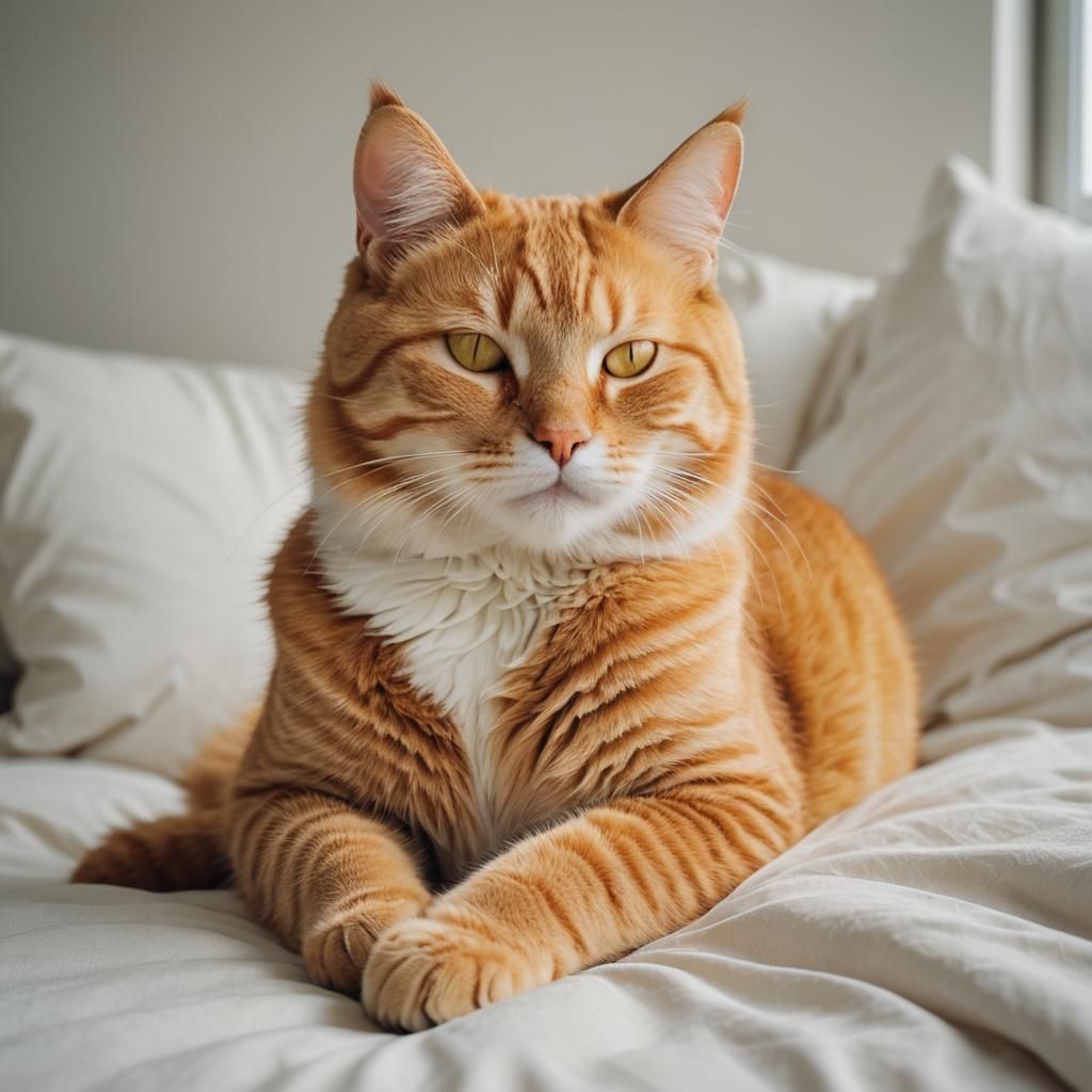 Sleeping Yellow Cat in Sunshine