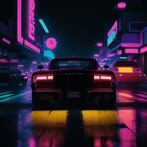 Miami Killer in Neon Noir Style