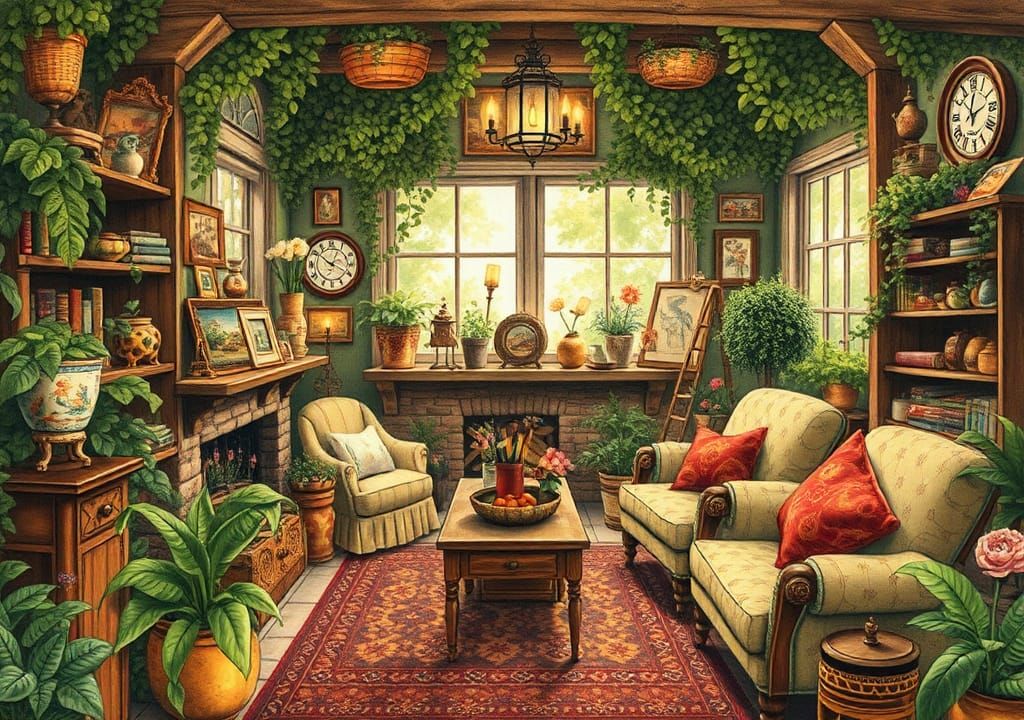 Inviting Cozy Home in Folk Art Style