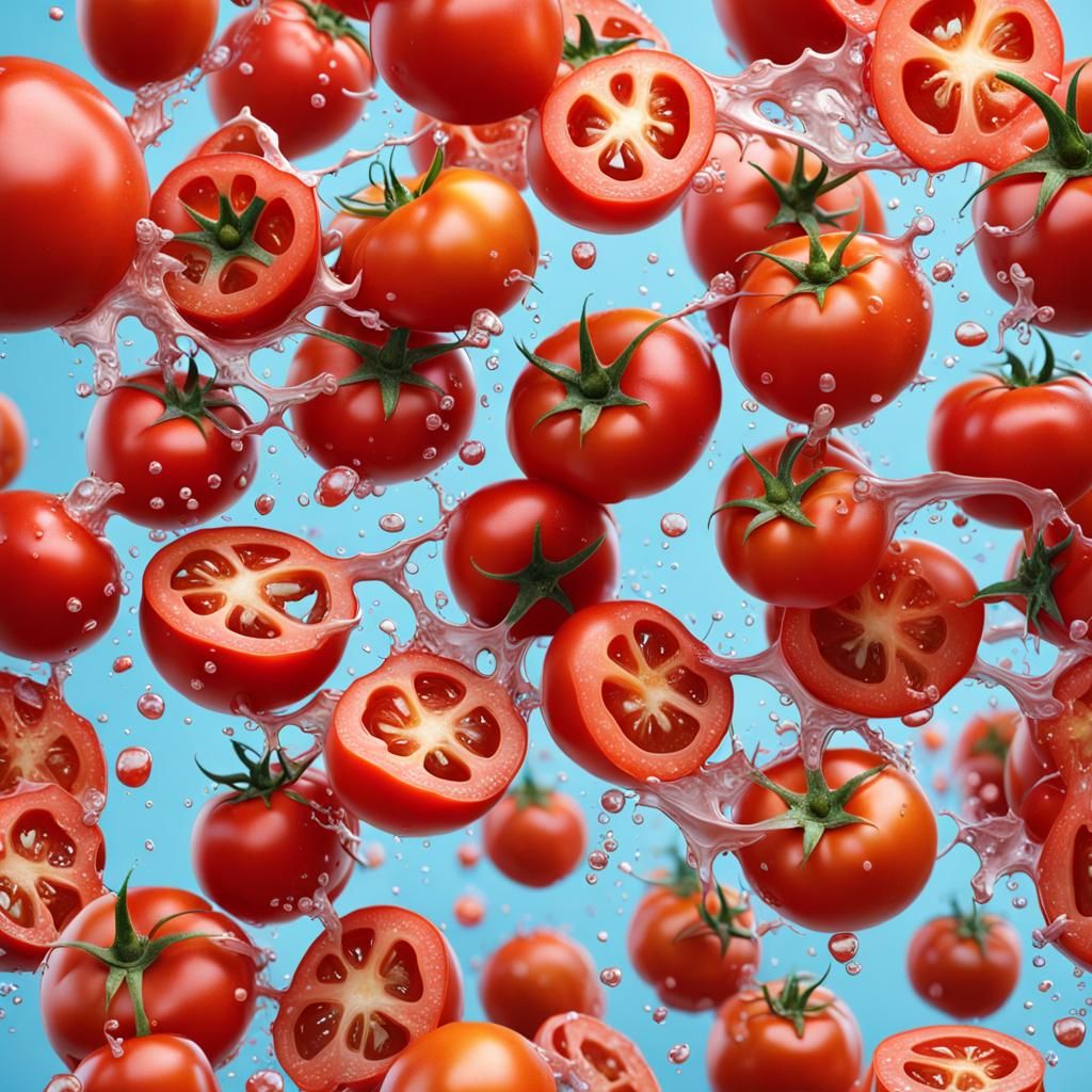 Tomato Juice Splash: Detailed Matte Painting