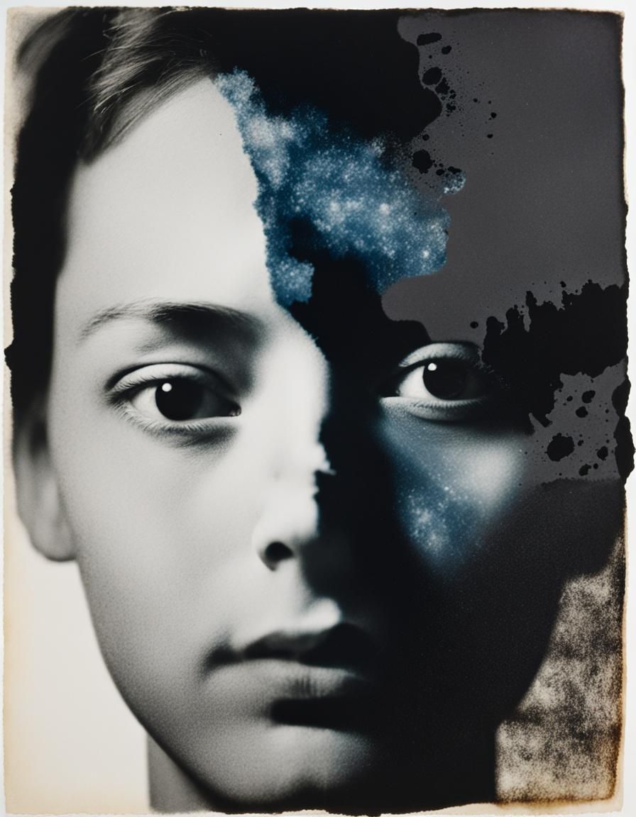 Abstract Portrait as Velvet Pinhole Photogram