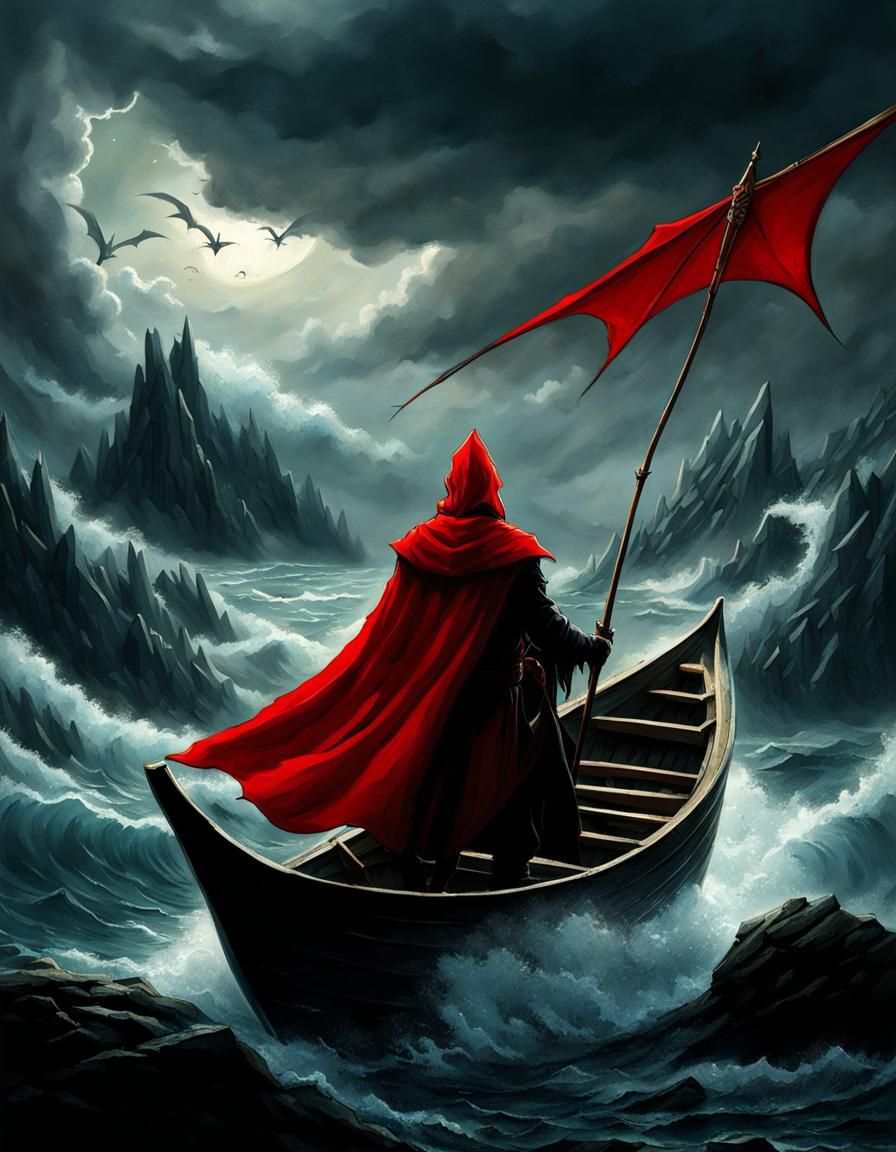 Dark Sorcerer Approaches Dragon Land: Fantasy Concept Art