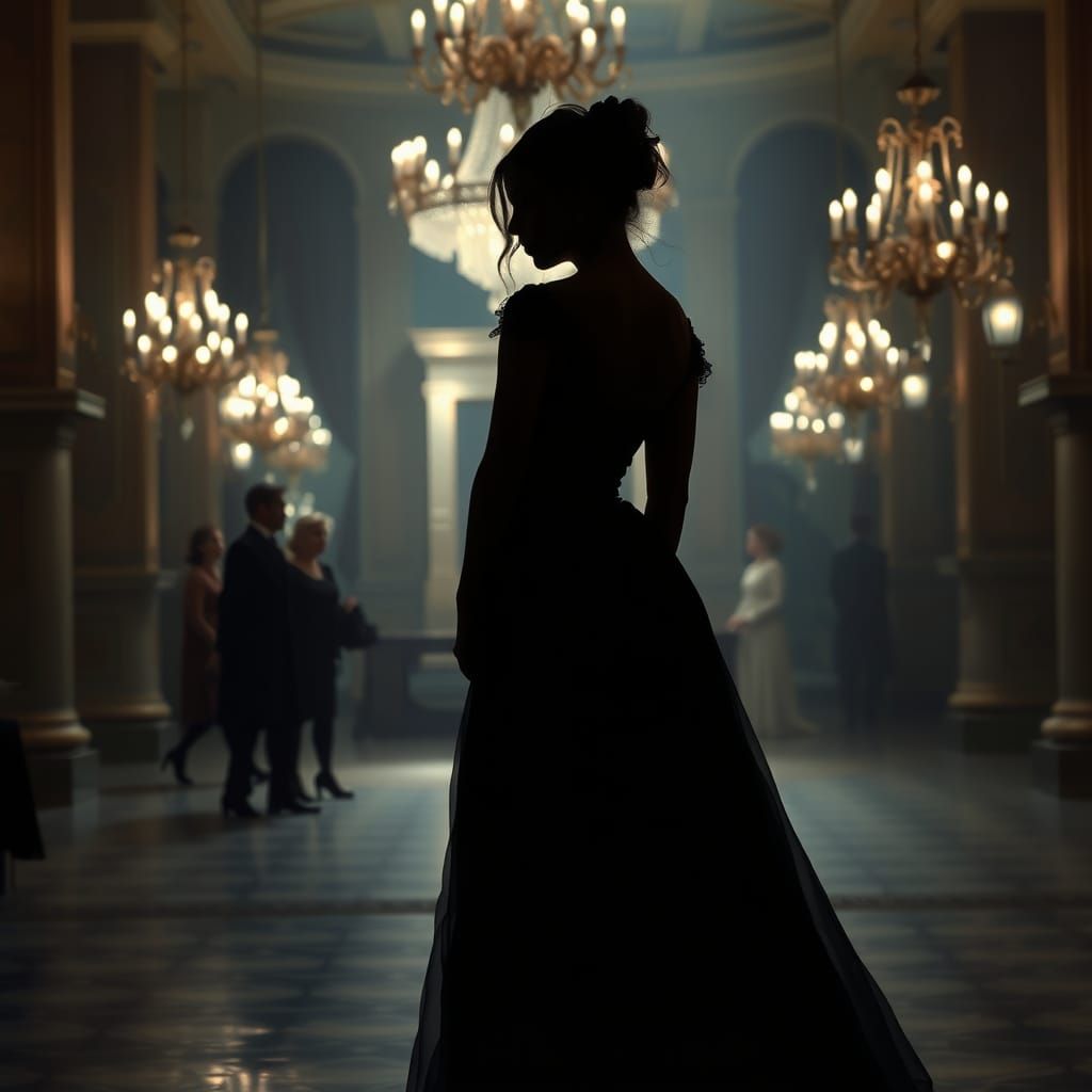 Regency Silhouette: A Woman's Solitude at the Ball