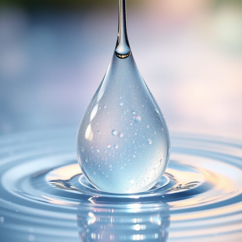 Majestic Water Drop Reflecting Pastel Hues
