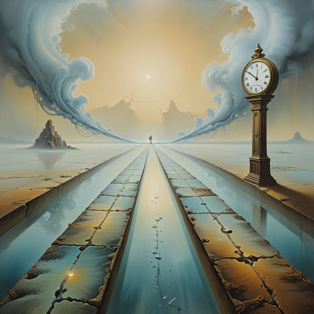 Surreal Converging Paths With Solitary Traveler