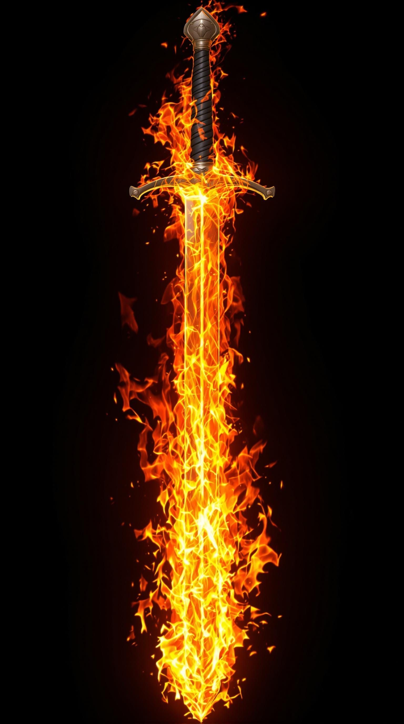 Fiery Sword Digital Art