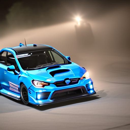 Subaru WRX STI Drifting at Night in High Detail