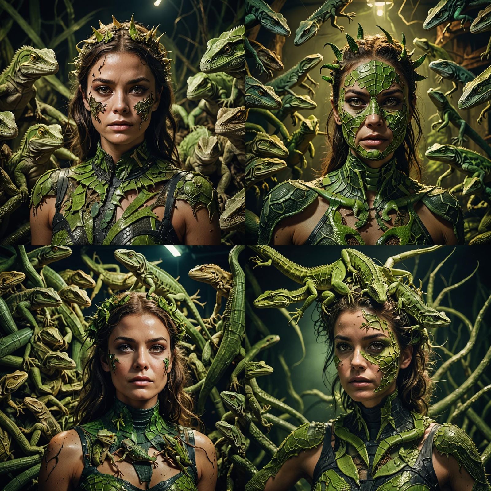 Exotic Lizard Woman in Cinematic Lighting