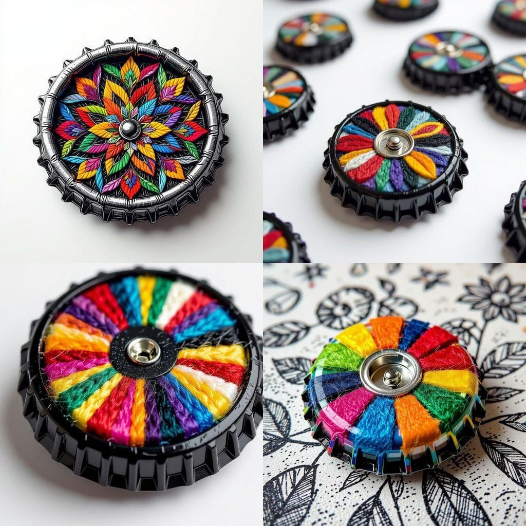 Handmade Pin Badge Design on White Background