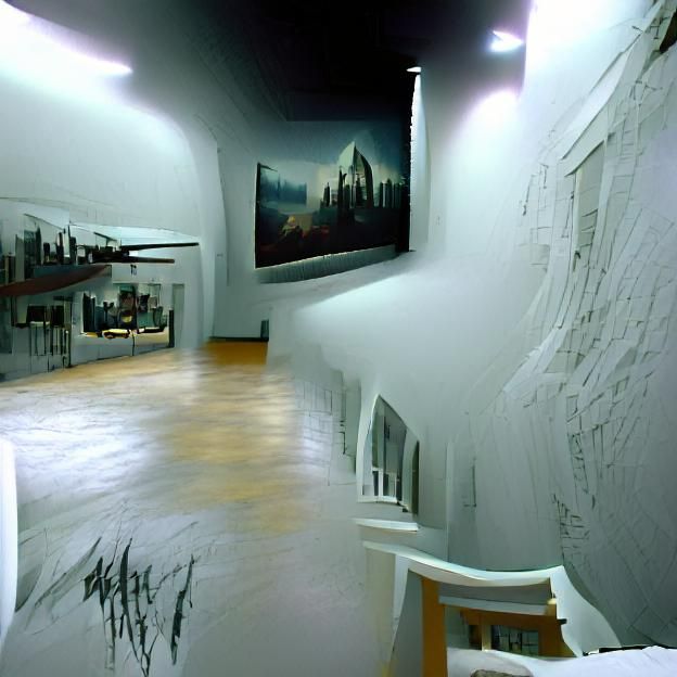 Art Gallery Interior as Matte Painting