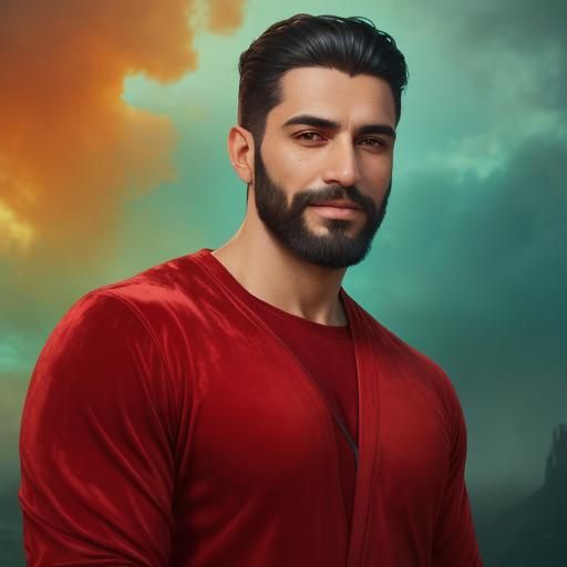 Handsome Man Portrait in Alcohol Ink Style