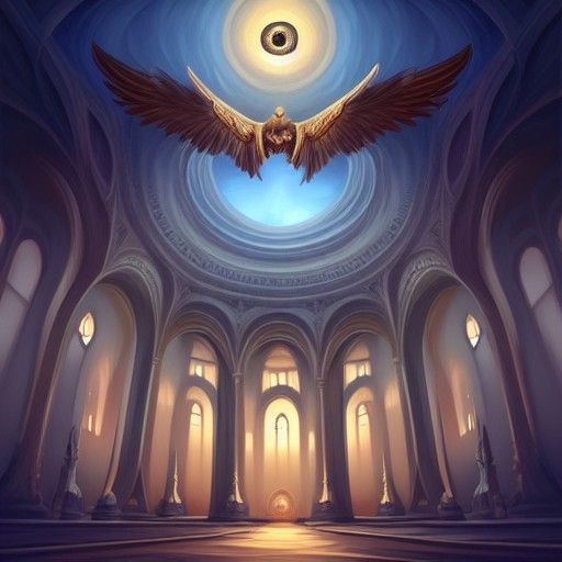 Seven-Winged Seraphim Around God's Throne