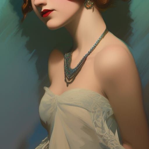 Roaring 20s Portrait in Art Deco Style