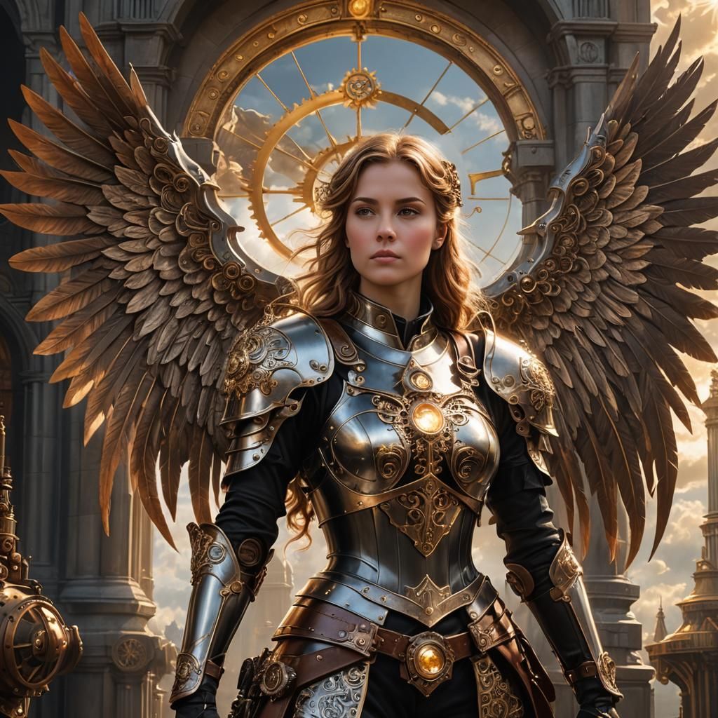 Brown hair steampunk Angel Knight 1