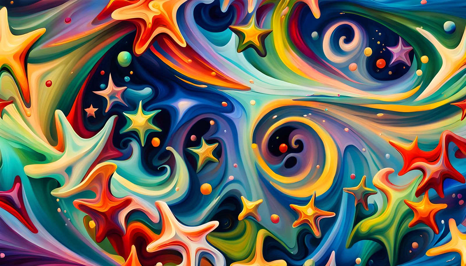 Abstract Iridescent Star Cluster Formation in Expressionist ...