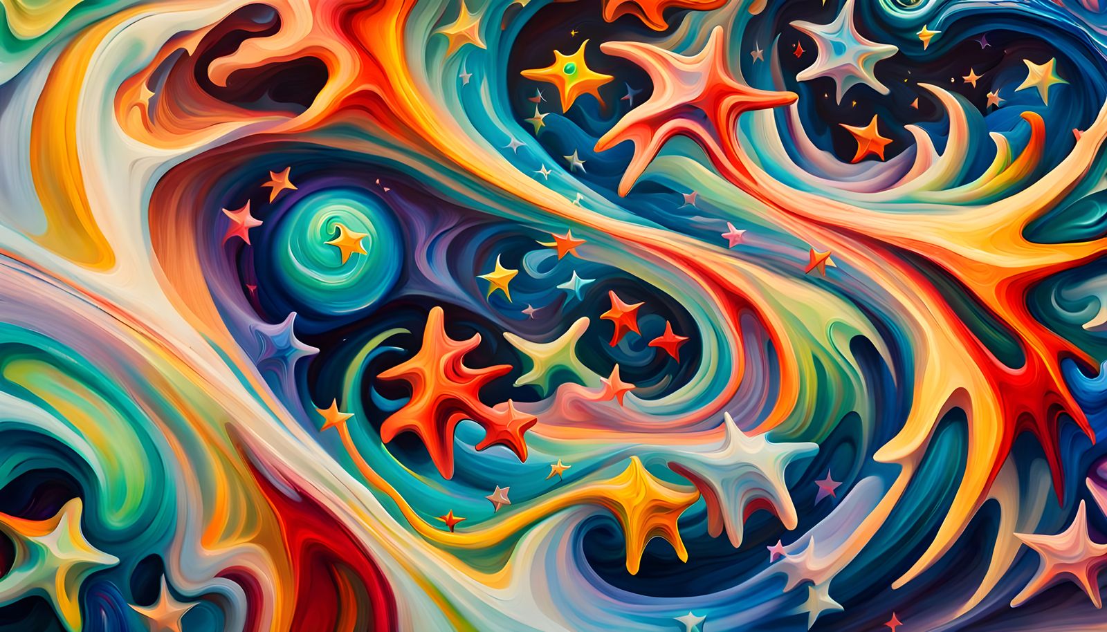 Abstract Star Formation in Impasto Oil Style