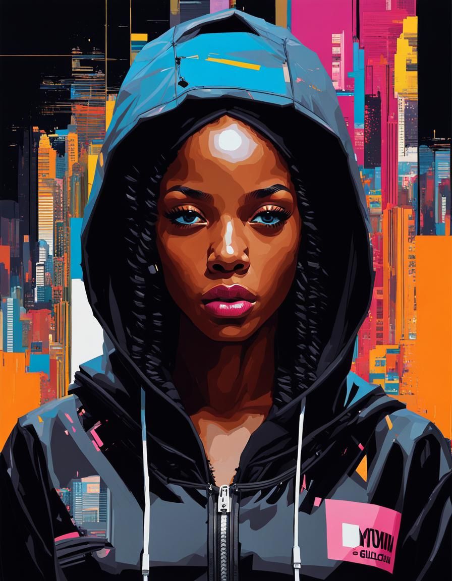 Glitch Art Portrait of a Young Woman