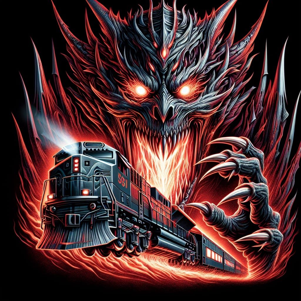 Concept Art of a Spine-Chilling Demonic Train