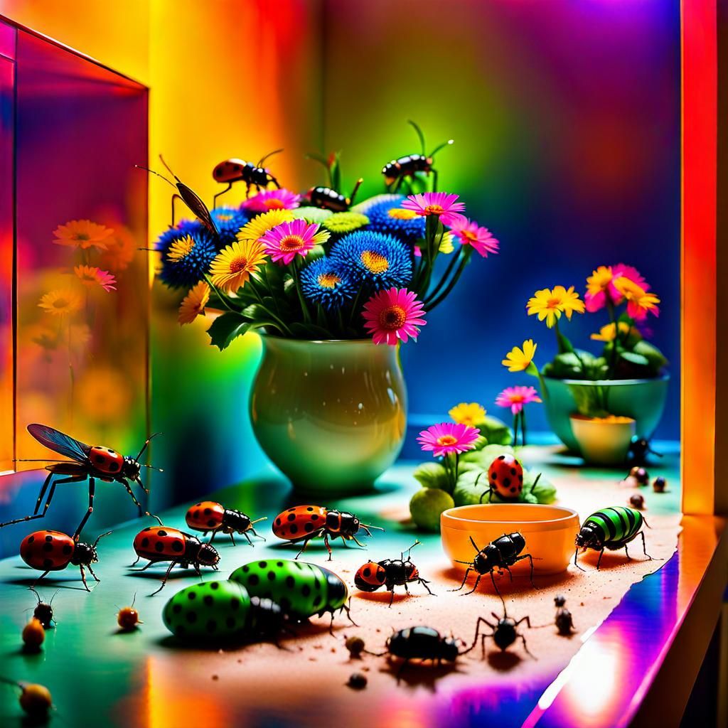 Surreal Tiny Objects and Alien Bugs in Still Life