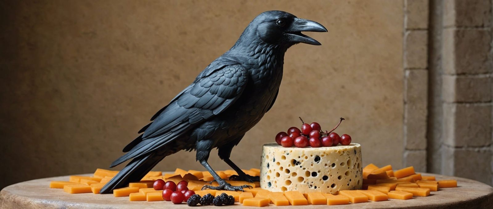 Renaissance Crow Cheese Statue: Edible Medieval Art