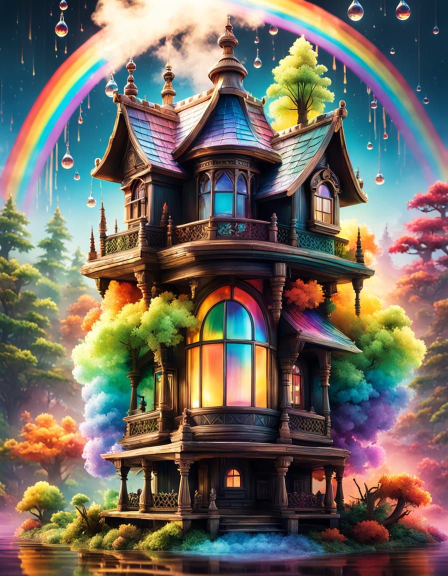Spectral Birdhouse Made of Rainbow Smoke