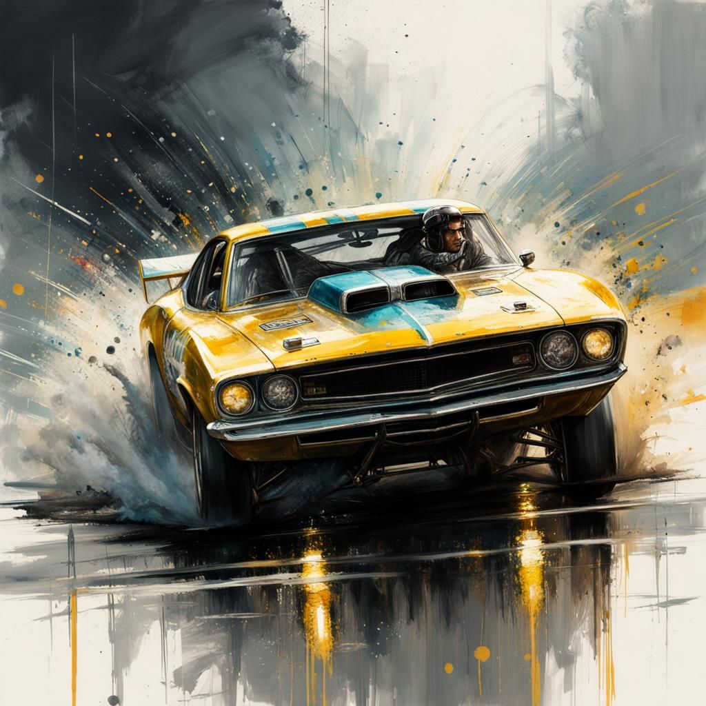 Drag Racer Speedpaint on Quarter Mile Track