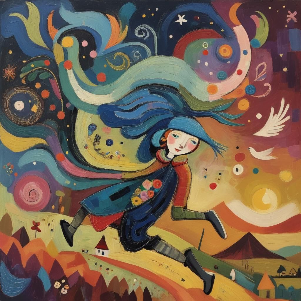 Folk Art With Abstract Isometric Influences