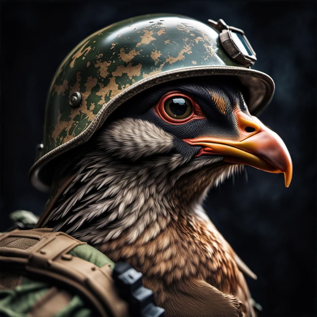 Duck Commander: Hyperrealistic Military Portrait