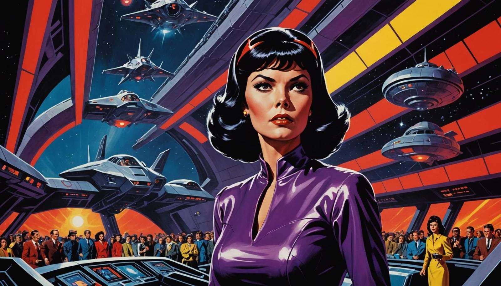 Glamorous Atlantean Woman Speaks on Starship Stage in Comic ...