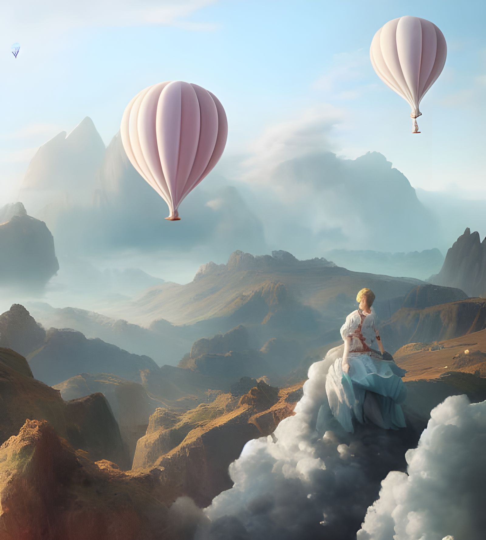 Futuristic Hot Air Balloon in Magic Realism Style