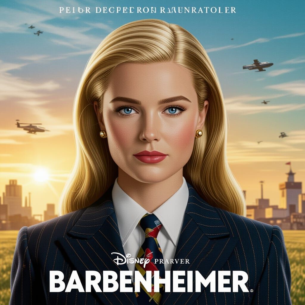 Epic Cinematic "Barbenheimer" Movie Poster