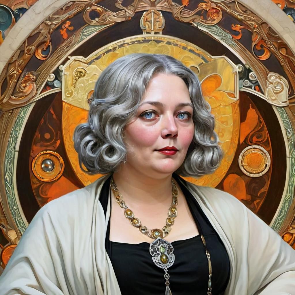 Renaissance Sorceress in Art Deco Style