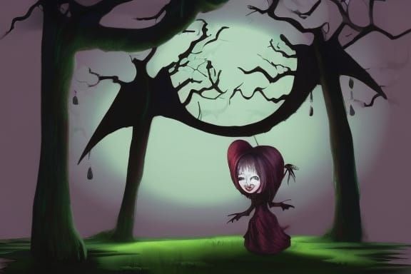 Terrifying Demon in Dark Horror House Interior