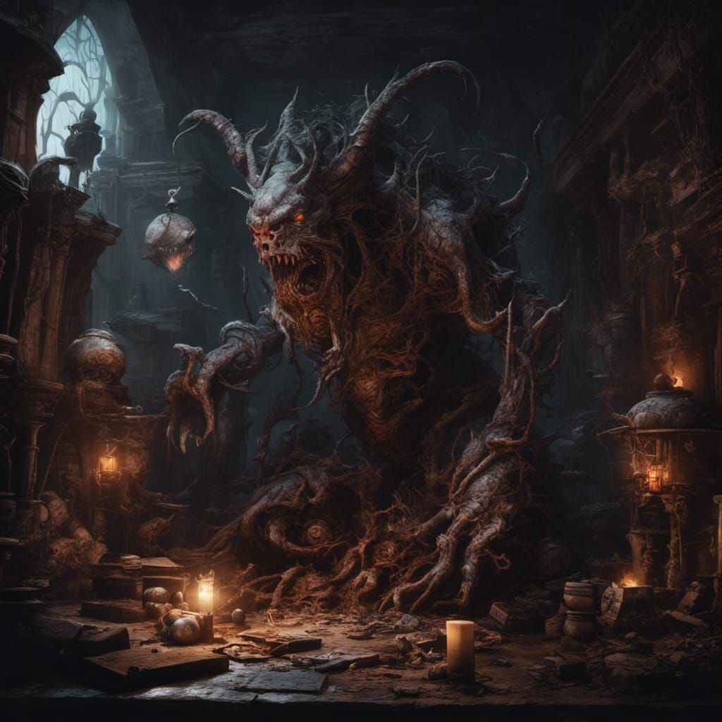 Nightmare Creature in Dark Fantasy Style