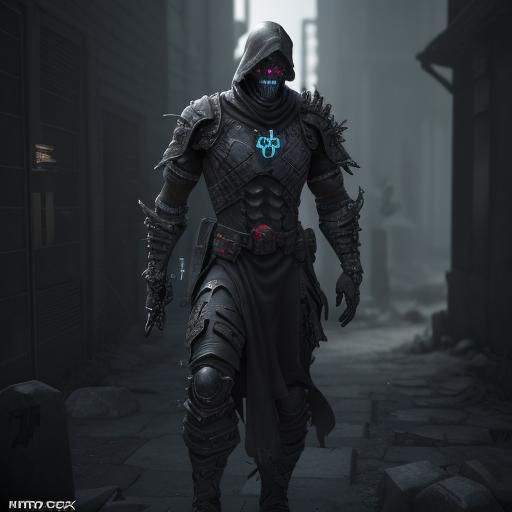 Necromancer Modern Soldier in Cinematic 3D Style