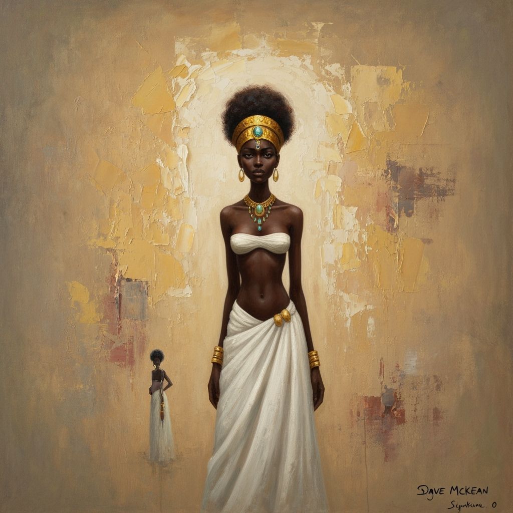 Nilotic Princess Marches to War in Dreamlike Surrealism