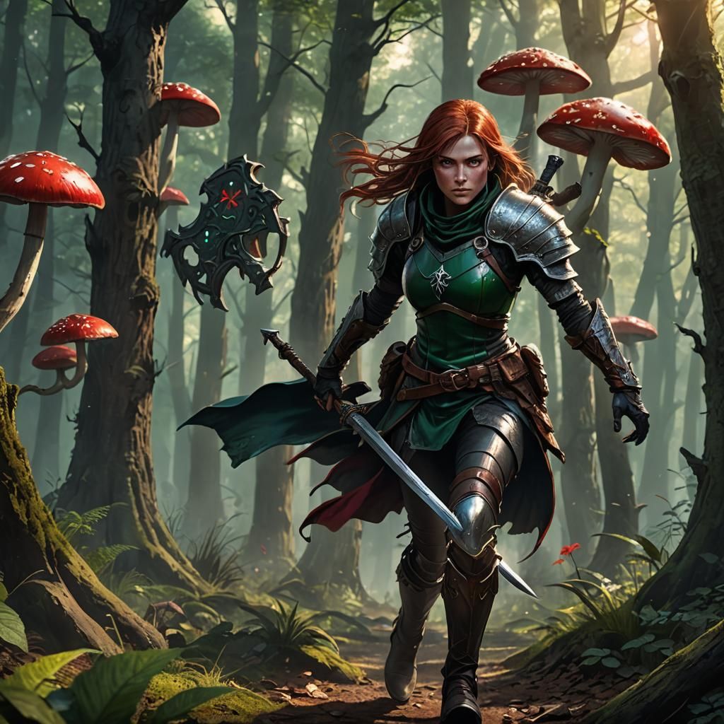Female Assassin Hunts in Mystical Forest