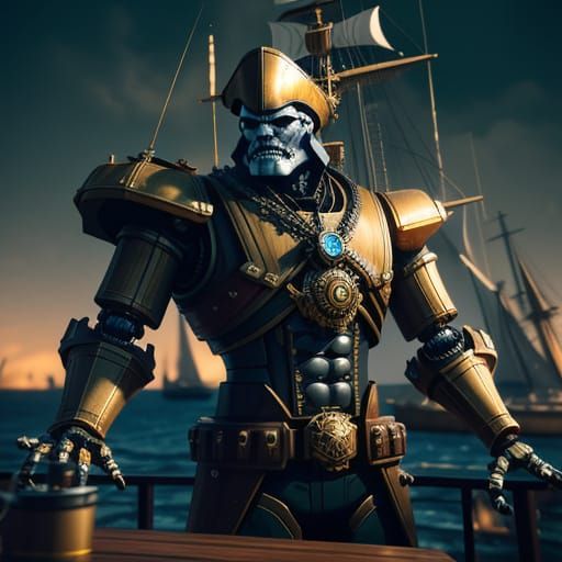 Roblox Pirate Robot on Ship Deck Concept Art