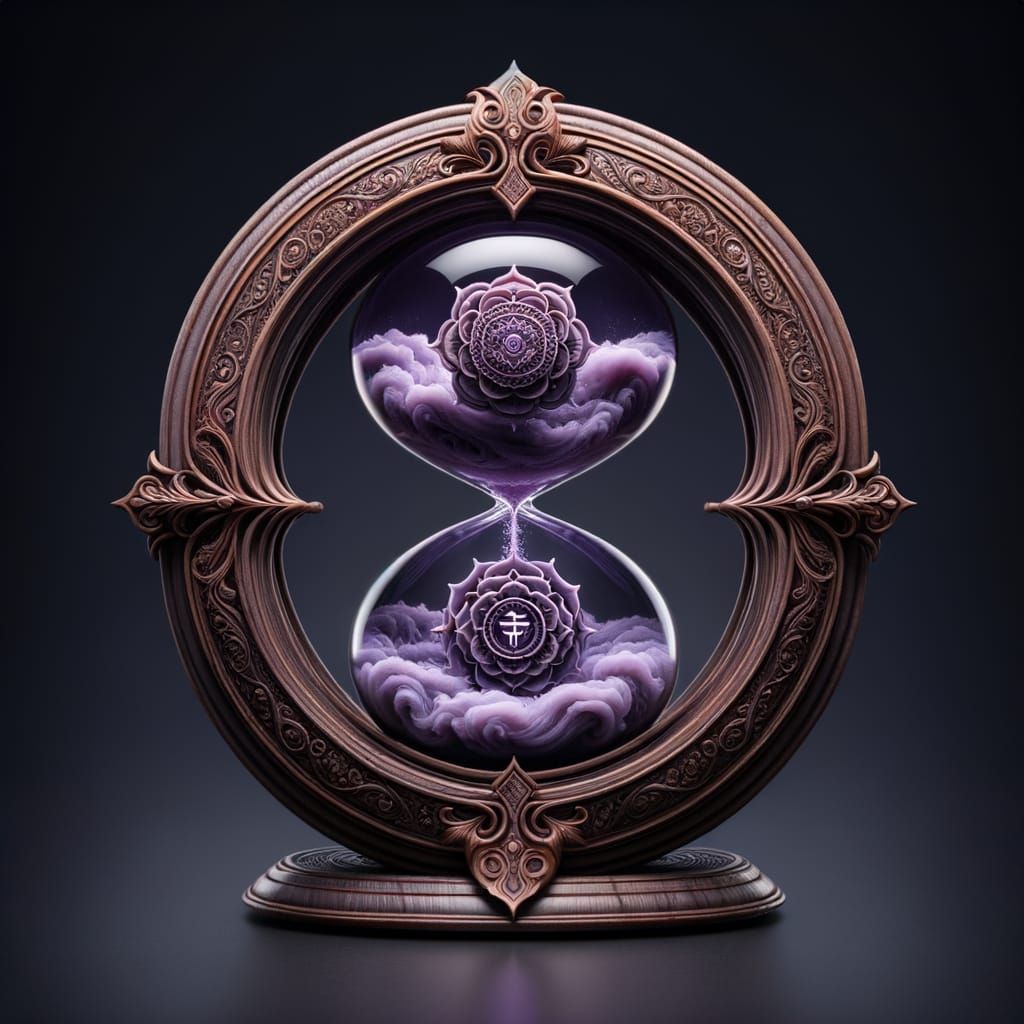 Crown Chakra Hourglass with Violet Fluid
